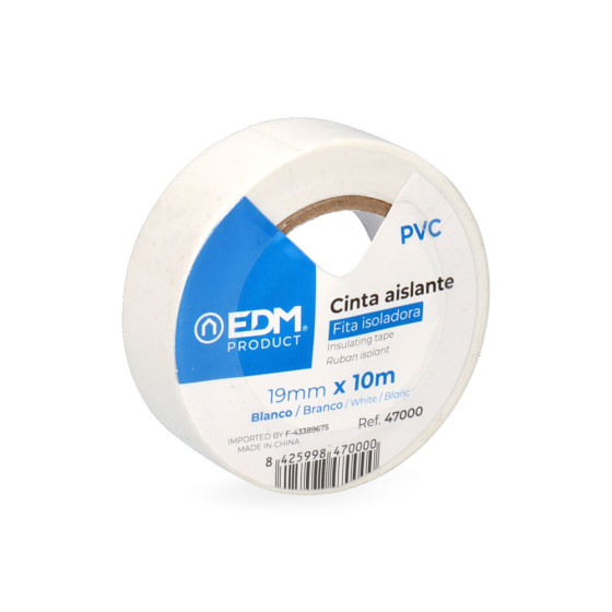 Fita isolante supra qualidade branca 19 mm x 10 m