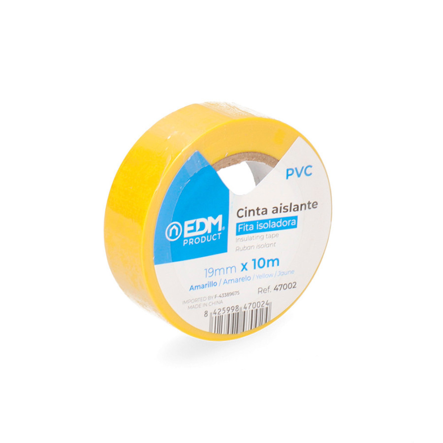 Fita isolante amarela de qualidade supra 19 mm x 10 m