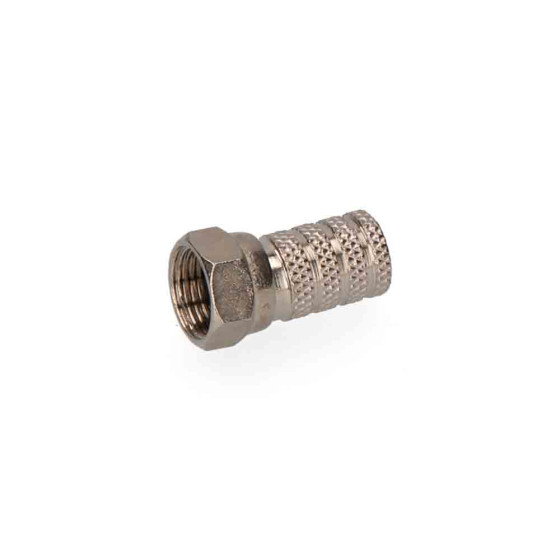 Conector "f" ficha macho parabolica metalico edm embalado