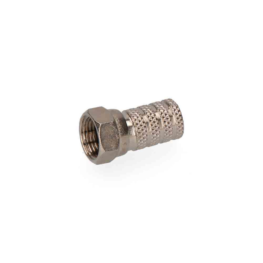 Conector "f" ficha macho parabolica metalico edm embalado
