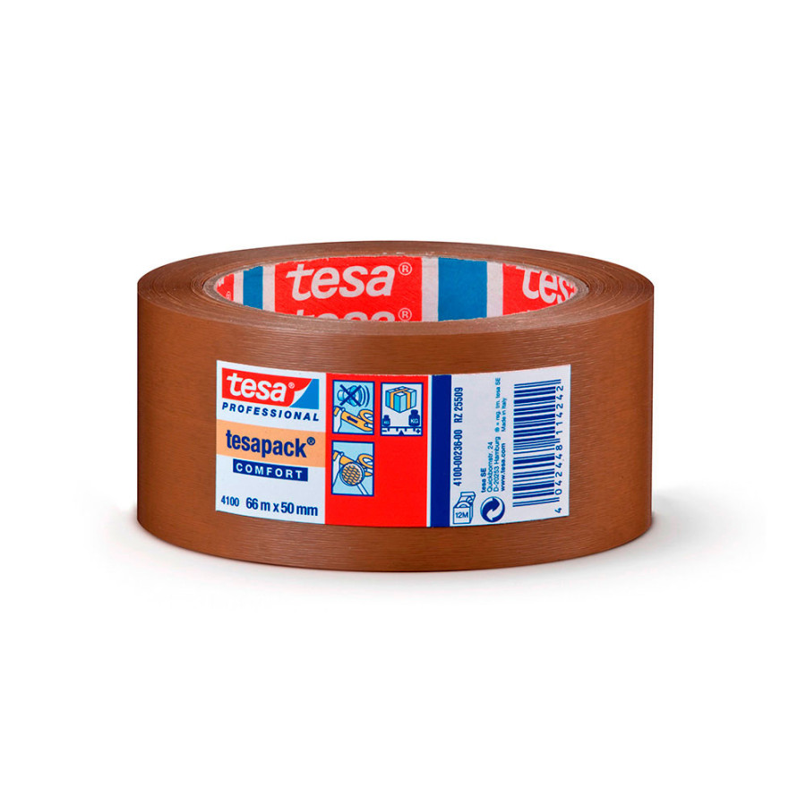 Fita de embalar pvc rugoso castanho 50 mm x 66 m
