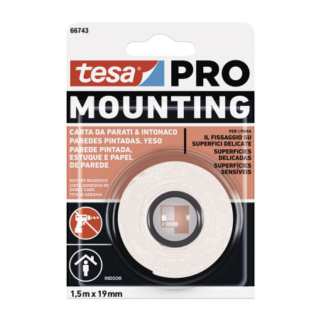 Fita dupla face montagem pro parede pintada 19 mm x 1,5 m