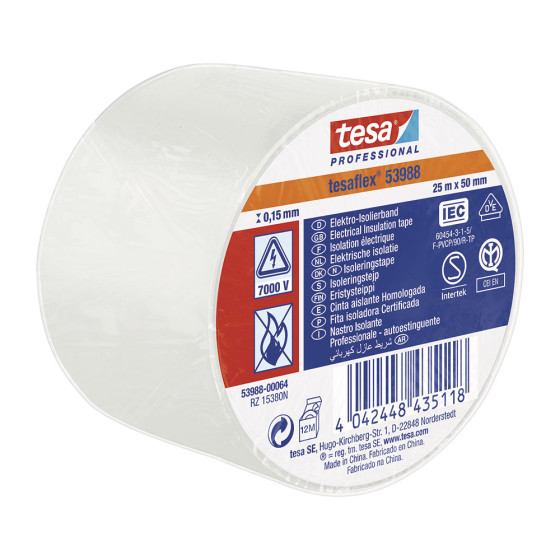 Fita isolante branca aprovada 50 mm x 25 m