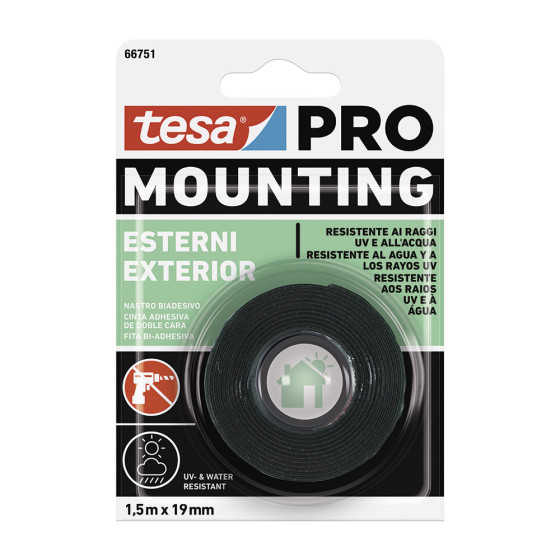 Fita dupla face montagem pro exterior 19 mm x 1,5 m