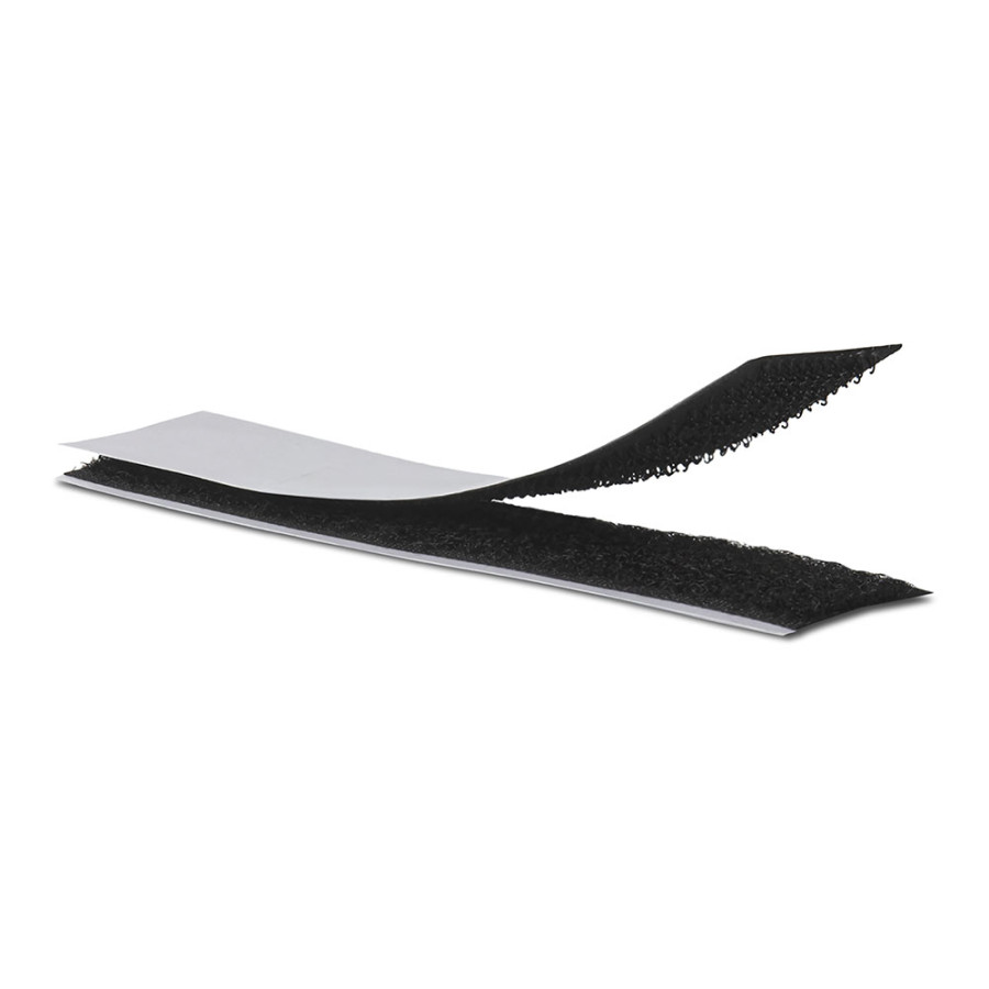 Fita adesiva tipo gancho e bucle preto 2 x 10 cm