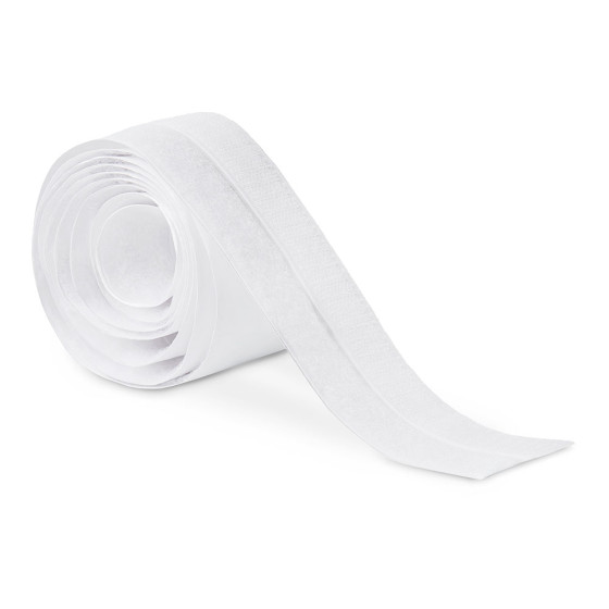 Rolo adesivo tipo gancho e bucle branco 20 mm x 1,5 m