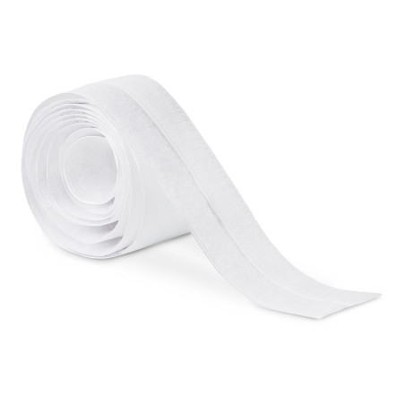 Rolo adesivo tipo gancho e bucle branco 20 mm x 1,5 m