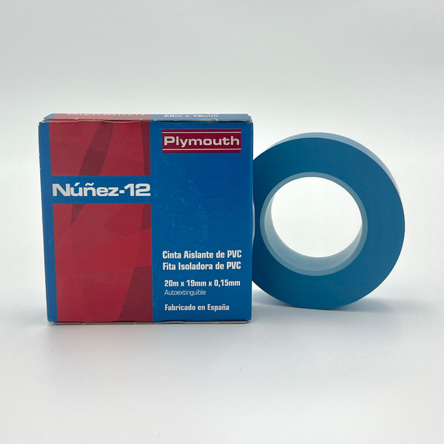 Fita isolante de pvc azul de alta aderência 19 mm x 0,15 mm x 20 m