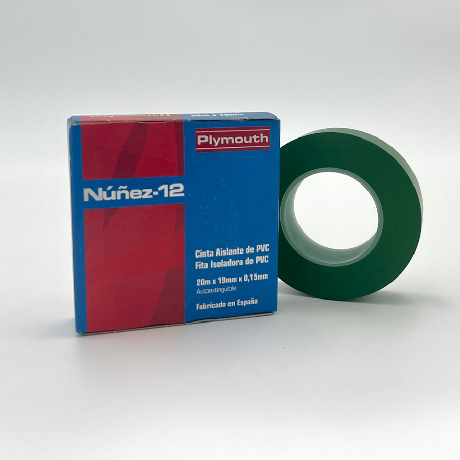Fita isolante pvc verde de alta adesão 19 mm x 0,15 mm x 20 m