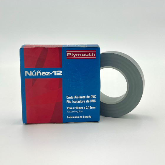 Fita isolante de pvc cinza de alta aderência 19 mm x 0,15 mm x 20 m