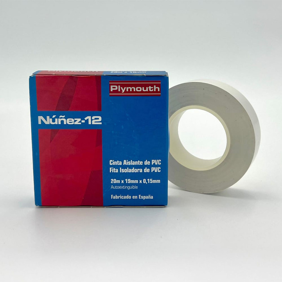 Fita isolante de pvc branca de alta aderência 25 mm x 0,15 mm x 20 m