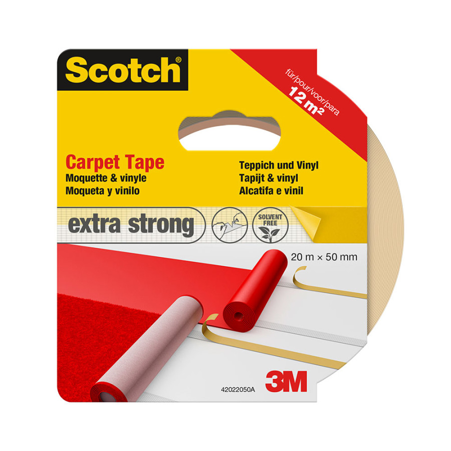 Fita dupla face extra forte para tapetes e vinil 50 mm x 20 m