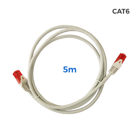 Cabo utp cat.6 conector rj45 cobre lszh cinzento 5m