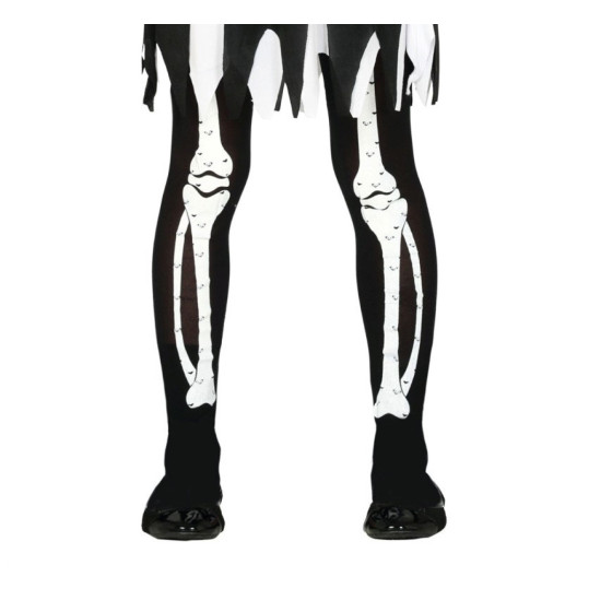 Collants de Crianca Esqueleto 5-9 anos Preto / Branco
