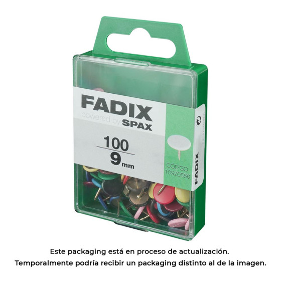 Caixa m 100 unid. pionés plano sortido 9mm fadix