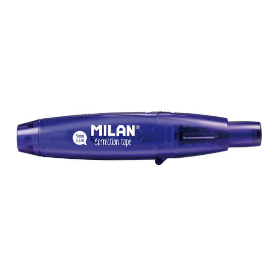 Blíster corretor de fita com botão 5mm x 6m serie acid azul milan
