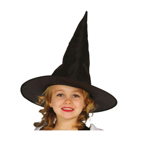 Chapeu de Bruxa de Criança 19x33cm Preto