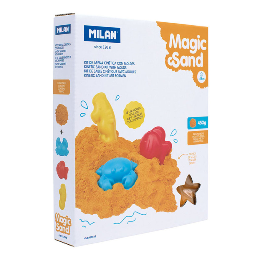 Kit de areia cinética "magic sand" com moldes milan