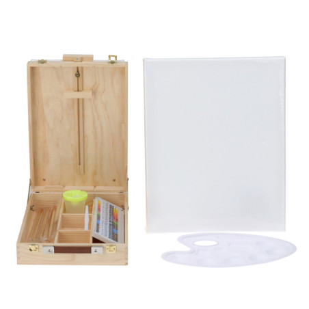 Kit mala pinturas de madeira 36 peças, 110680240, artist