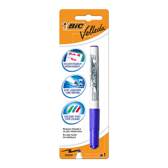 Marcador para quadro branco velleda 1741 azul blíster 1 unidade