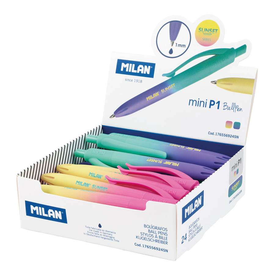 Canetas p1 touch mini sunset cores sortidas, 24 unid