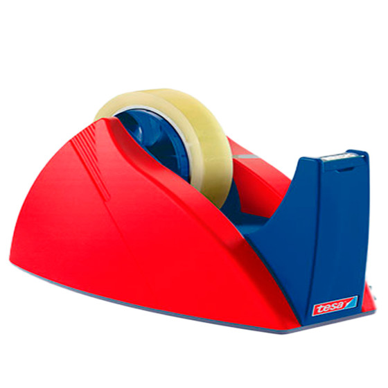 Desenrolador easy cut vermelho/azul para rolos de fita-cola de 66 m