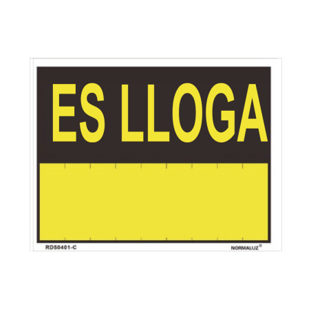 Placa "es lloga" (pvc 0.4mm) 35x45cm normaluz