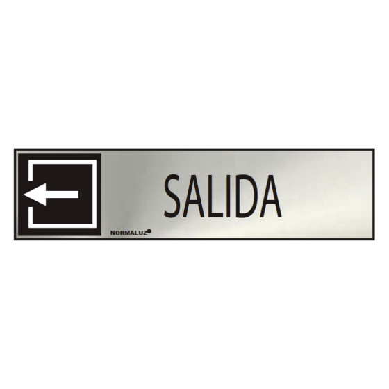 Sinal informativo "salida" (inox adesivo 0.8mm) 5x20cm normaluz