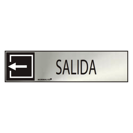 Sinal informativo "salida" (inox adesivo 0.8mm) 5x20cm normaluz