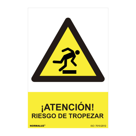 Sinal informativo "atencion riesgo de tropezar" (pvc 0.7mm) 30x40cm normaluz