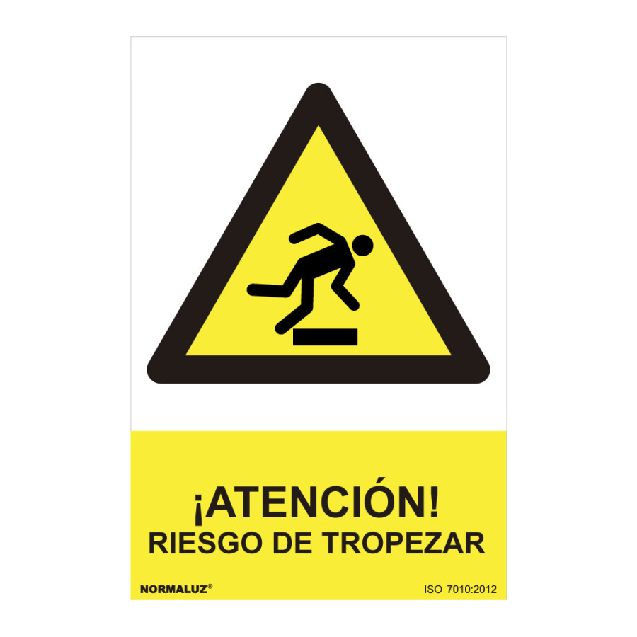 Sinal informativo "atencion riesgo de tropezar" (pvc 0.7mm) 30x40cm normaluz