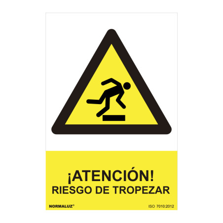 Sinal informativo "atencion riesgo de tropezar" (pvc 0.7mm) 30x40cm normaluz