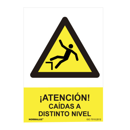 Sinal perigo "atencion caidas a distinto nivel" (pvc 0.7mm) 30x40cm normaluz