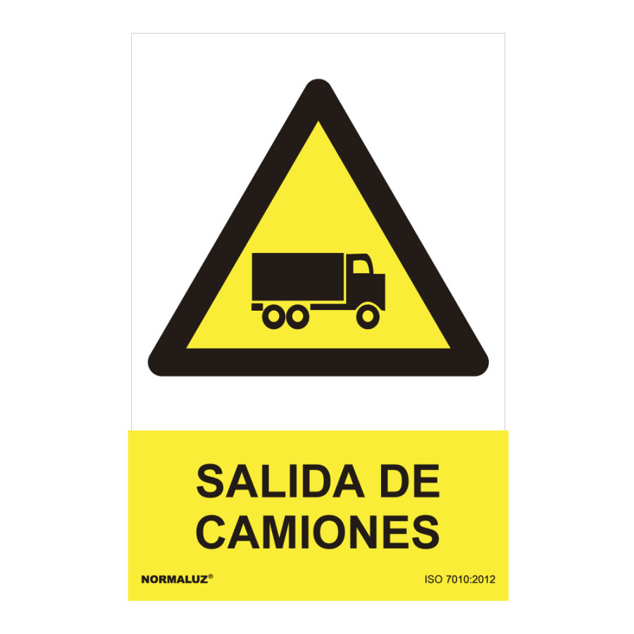 Sinal perigo "salida de camiones" (pvc 0.7mm) 30x40cm normaluz