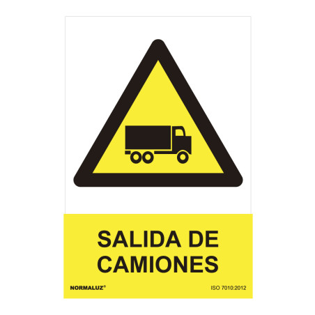 Sinal perigo "salida de camiones" (pvc 0.7mm) 30x40cm normaluz