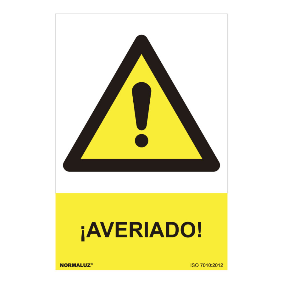 Sinal perigo "averiado" (pvc 0.7mm) 30x40cm normaluz