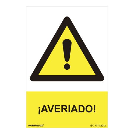 Sinal perigo "averiado" (pvc 0.7mm) 30x40cm normaluz