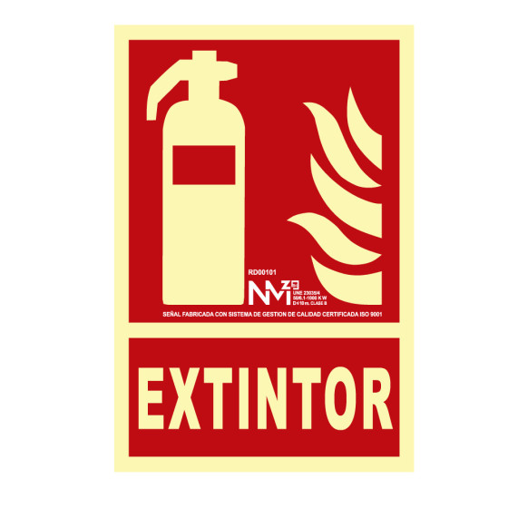 Sinal de extinção "extintor" classe b (pcv 0,7mm) 21x30cm normaluz