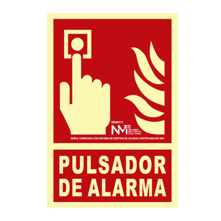 Sinal de extinção "pulsador de alarma" classe b (pcv 0,7mm) 21x30cm normaluz