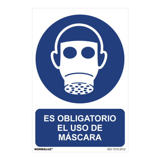 Sinal "es obligatorio el uso de mascara" (pvc 0,7mm) 30x40cm normaluz