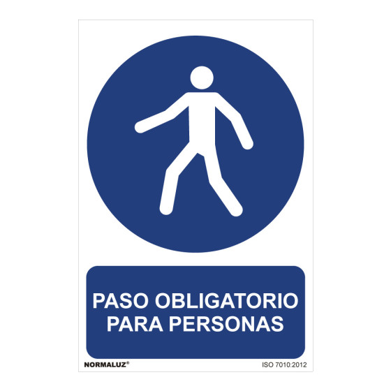 Sinal "paso obligatorio para personas" (pvc 0,7mm) 30x40cm normaluz