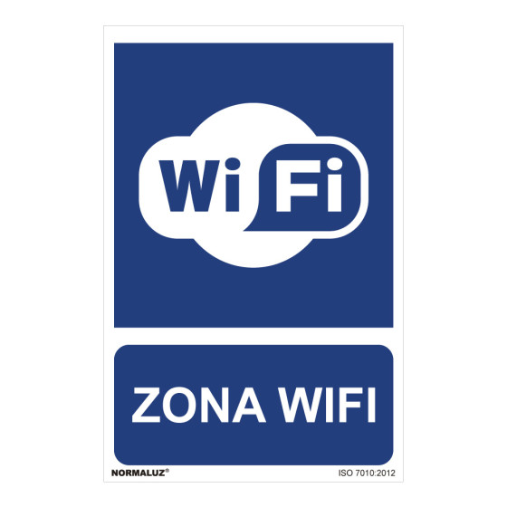 Sinal "zona wifi" (pvc 0,7mm) 30x40cm normaluz