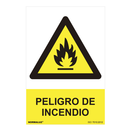 Sinal perigo "peligro de incendio" (pvc 0.7mm) 30x40cm normaluz