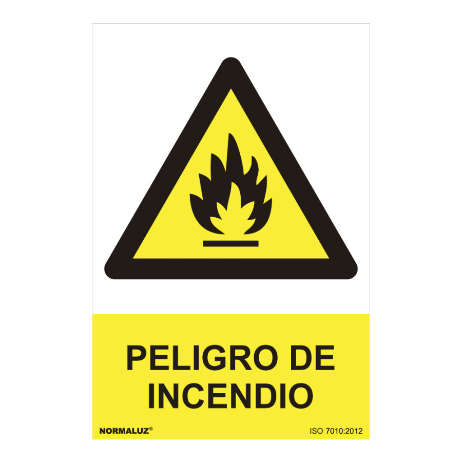 Sinal perigo "peligro de incendio" (pvc 0.7mm) 30x40cm normaluz