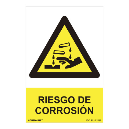 Sinal perigo "riesgo de corrosion" (pvc 0.7mm) 30x40cm normaluz