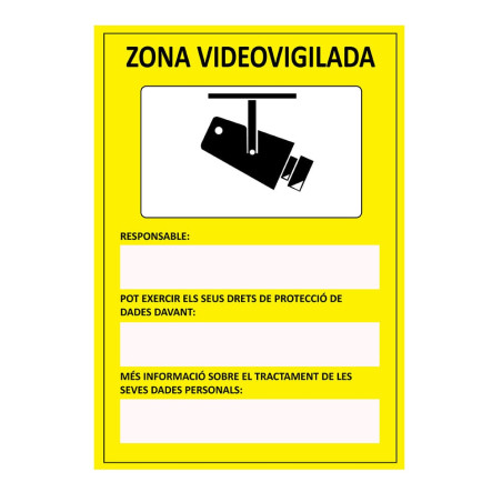 Sinal informativo "zona videovigilada" pvc 21x30cm normaluz