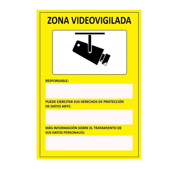 Sinal informativo "zona videovigilada" adesiva 15x20cm normaluz