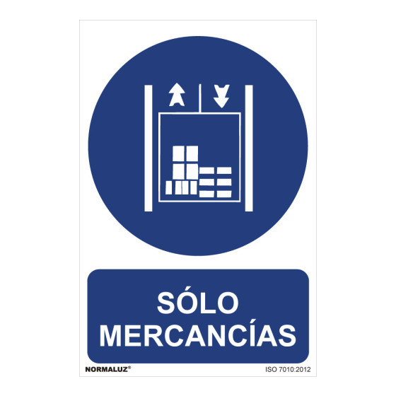 Sinal "solo mercancias" (pvc 0,7mm) 30x40cm normaluz