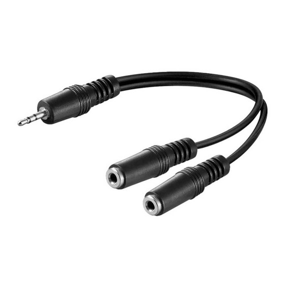 Cabo 20cm adaptador audio 1m a 2h jack 3,5 stereo logilink