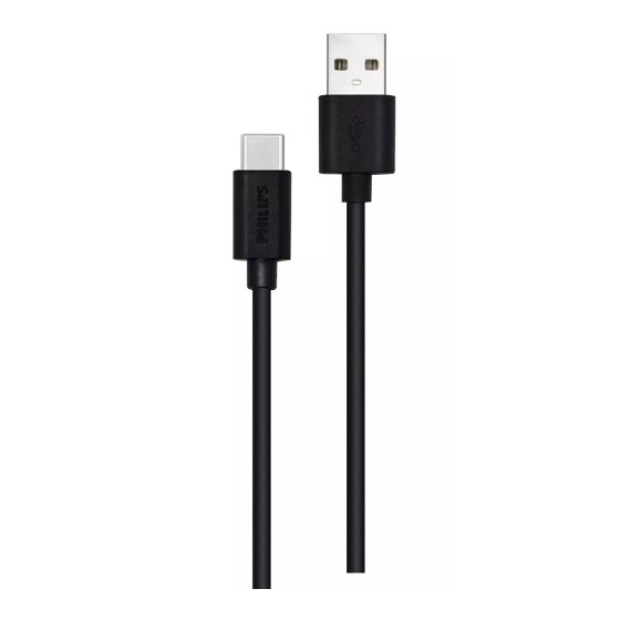 Cabo tipo c para carregamento rápido preto dlc3104a/00 philips